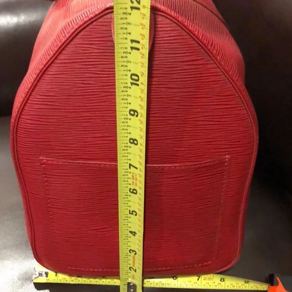 LOUIS VUITTON Red Epi Keepall Travel Weekend Duffle Bag LV 45 VI0925